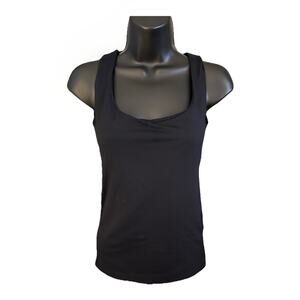 ZARA Women’s Small Black Sleeveless Tank Top Basic Scoop Neck Stretch Casual
